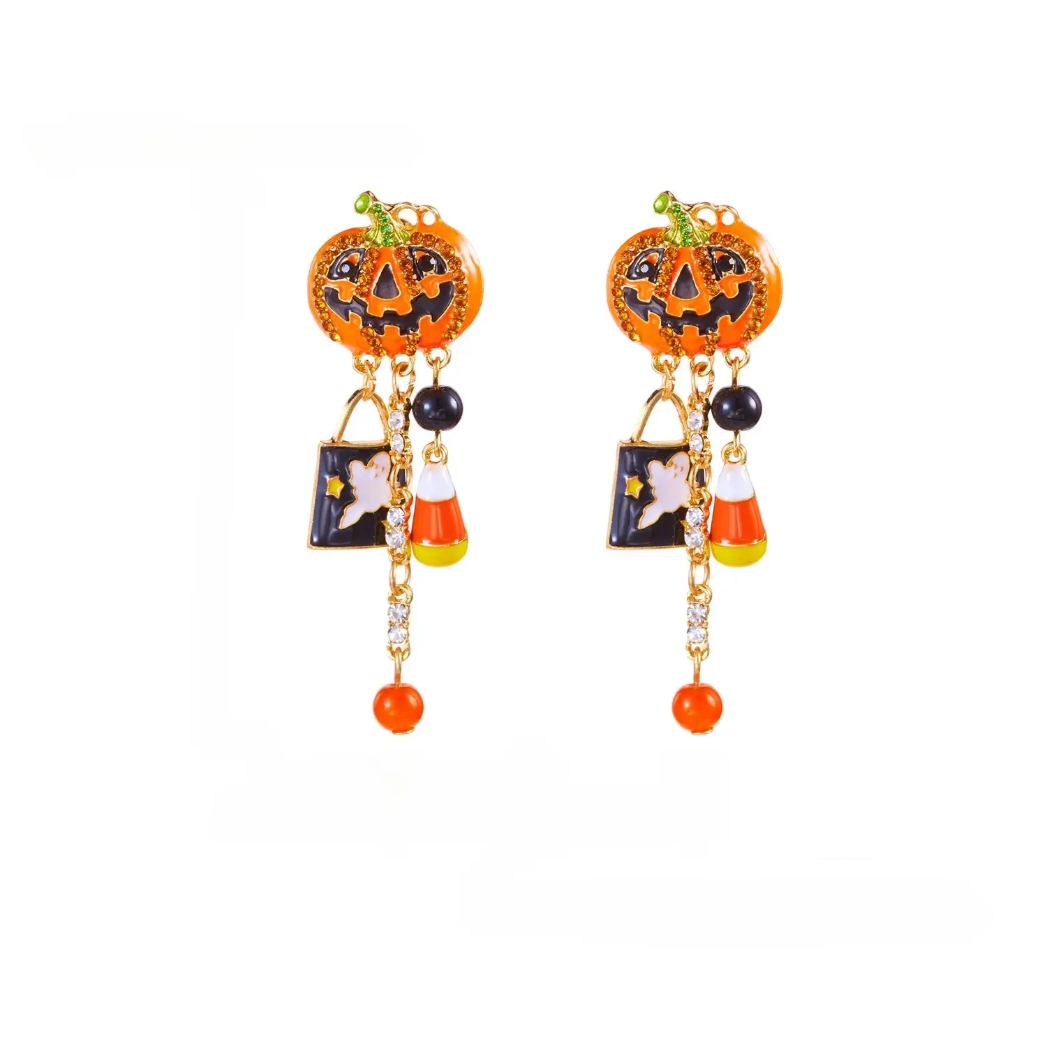 Women's Cartoon Pumpkin Dangle Drop Earrings - Premium Alloy Halloween Costume Jewelry Gifts, Lightweight, Casual, Versatile for Fall Parties & Daily Outfits, Cartoon Pumpkins