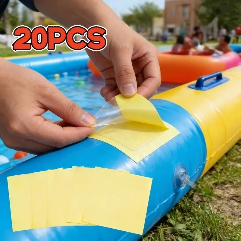 20-Piece Waterproof Durable Patch Set, Inflatable Tent & Swim Ring Patches, Outdoor Transparent Sleeping Bag Patches, Portable Repair Kit