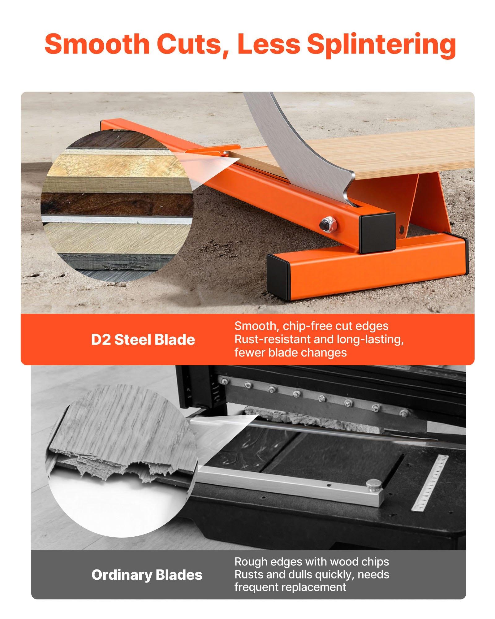 VEVOR 12 inch Vinyl Floor Cutter, 10mm Thick Laminate Flooring Cutter with Cutting Angle Guide, Rubber Handle, Honing Stone, D2 Steel Blade for Cutting Laminate, Vinyl, Home Renovation