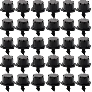 150PCS Adjustable Drip Irrigation Emitters, 1/4Inch Adjustable Micro Drip Irrigation System Watering Sprinklers Anti-Clogging Emitter Dripper Black Garden Supplies
