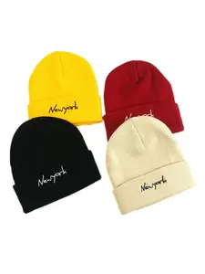 Unisex Autumn/Winter Letter-Embroidered Knit Beanie – Warm Outdoor Pullover Hat