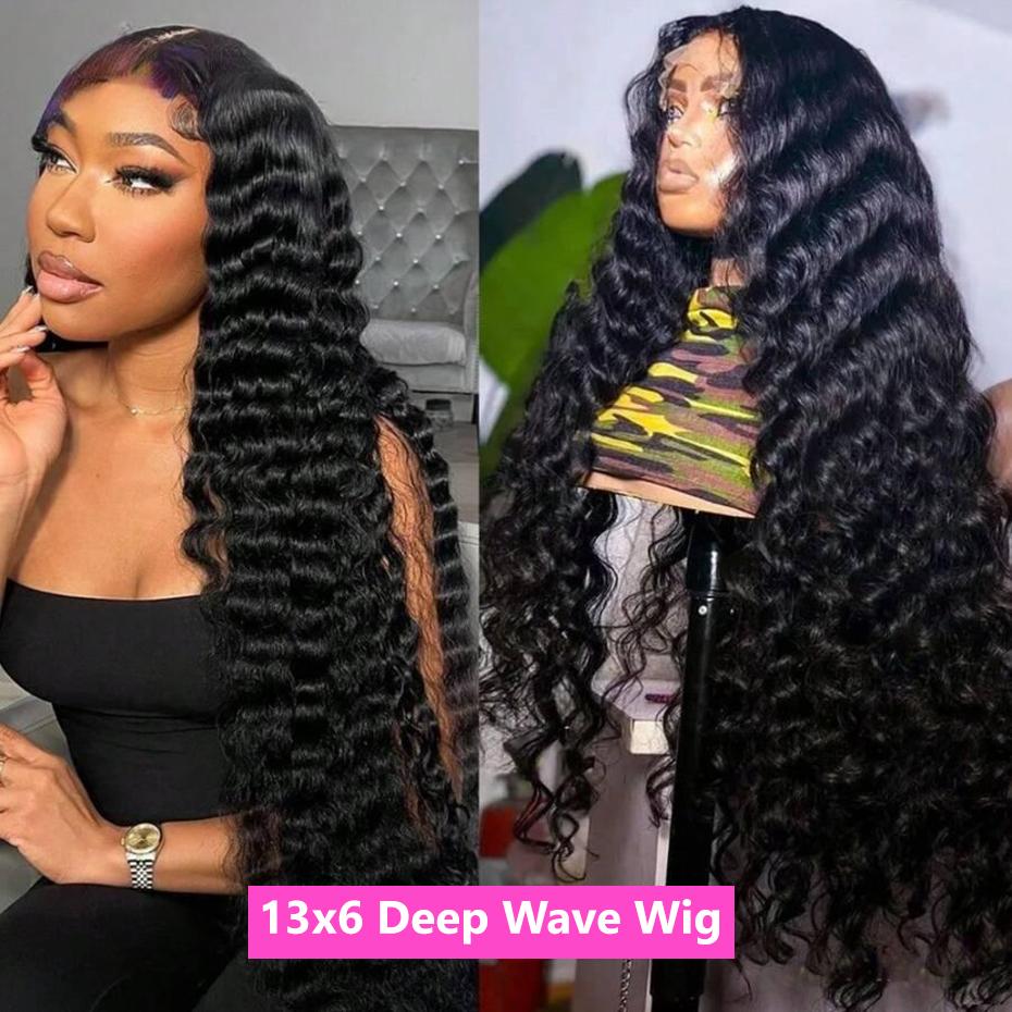 Bling Hair Beautiful 180 Density Deep Wave Lace Front Wig 13x6 Hd Transparent Lace Frontal Wig 13x4 Curly Human Hair Wigs 4x4 Lace Wig For Black Women
