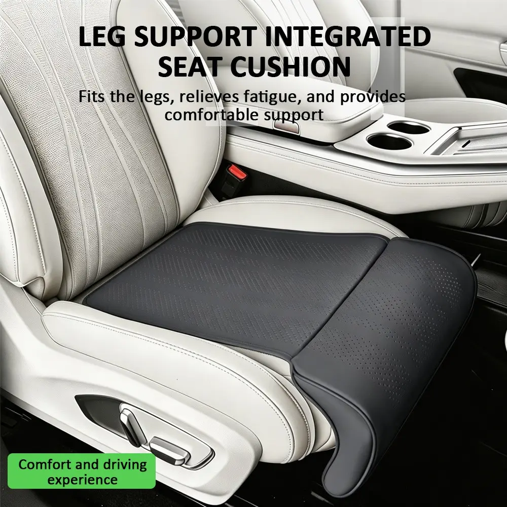 Car Seat Leg Rest Extender, Universal Leather-Look Car Seat Extension Pad, Memory Foam Seat Cushion Cover, Comfortable and Durable