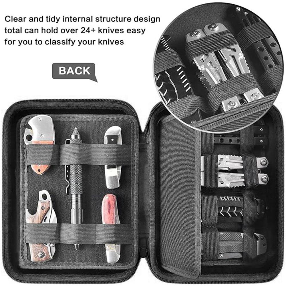 Tactical Knife Display Case, Foldable Knife Storage Box, Knife Organizer,Convenient Design Display, Tool Organizer for Hunting & Survival Gear