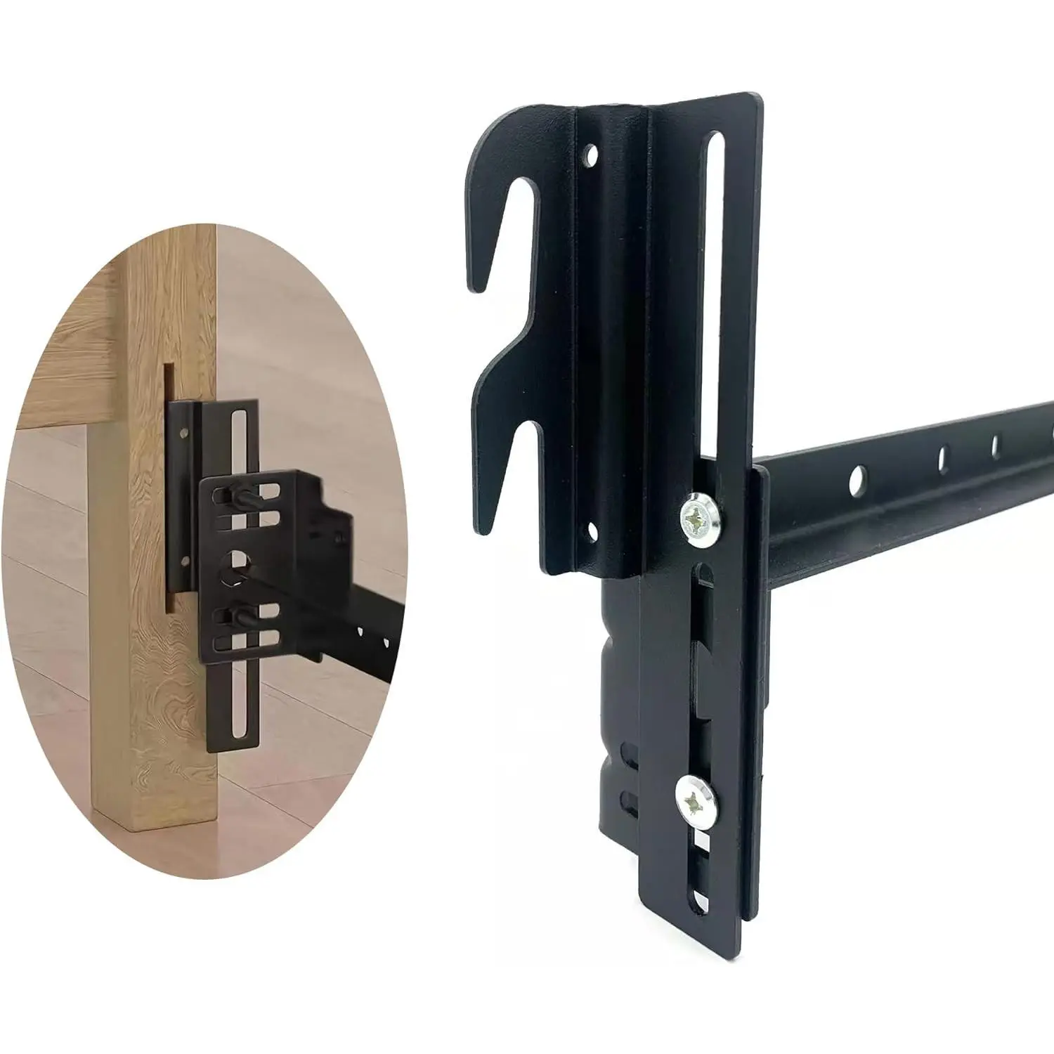 Headboard Adapter Brackets, Bed Frame Hooks, Headboard Brackets for Metal Bed Frame, Headboard Attachment Kit, 2Pcs Hook on Bed Frame, Headboard Connectors for Full to Queen