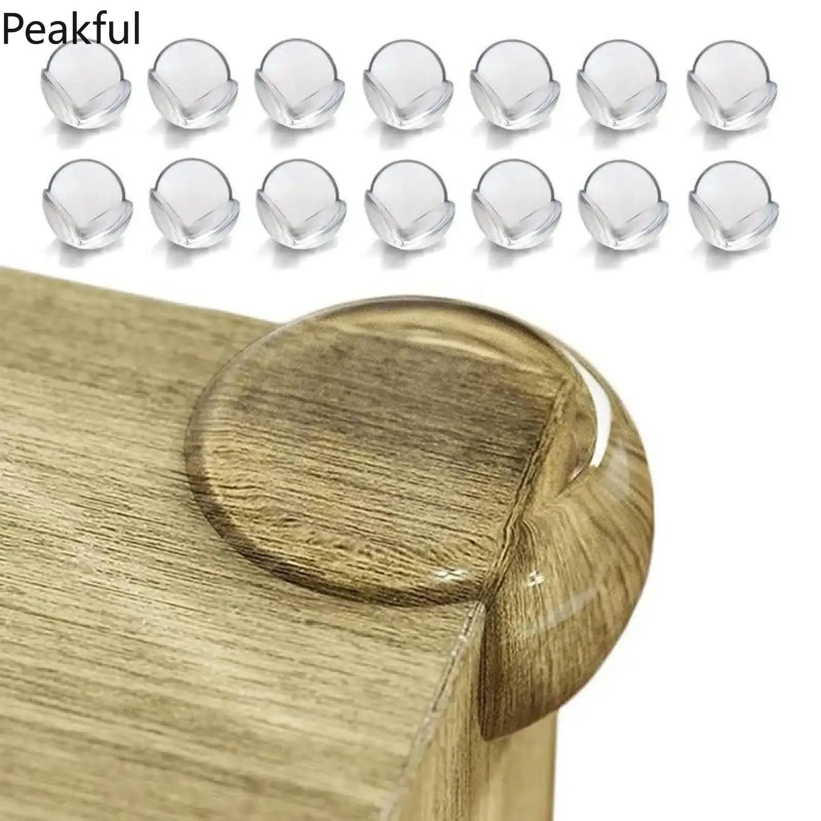 16 Pack Adhesive Corner Guards, Clear Transparent Protectors for Tables & Cabinets, Impact-Absorbing Bumpers for Childproofing, Flexible Safety for Home & Office