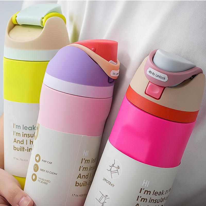 19/24/32oz Vacuum Insulated Thermal Tumbler with Flip Lid, Keeps Drinks Hot 12H/Cold 24H, Leakproof Travel Coffee Mug for Home or Office Desk, Insulated Cup for Indoor Use, Reusable Thermal Mug, Vacuum Flasks, Great Gift for Women, Men and Friends