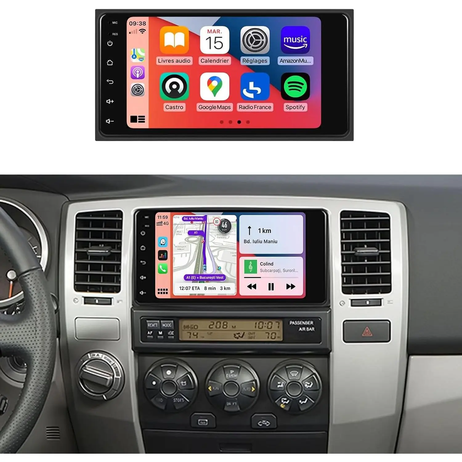 5Ghz WiFi 2G+64G Radio for Toyota 4Runner 2003-2009,for Tundra 2003-2006,for Sequoia 2003-2007 Car Stereo,Wireless CarPlay Android Auto,DSP EQ,7‘’ HD IPS Touchscreen, 26UIs GPS Bluetooth Bakcup Camera