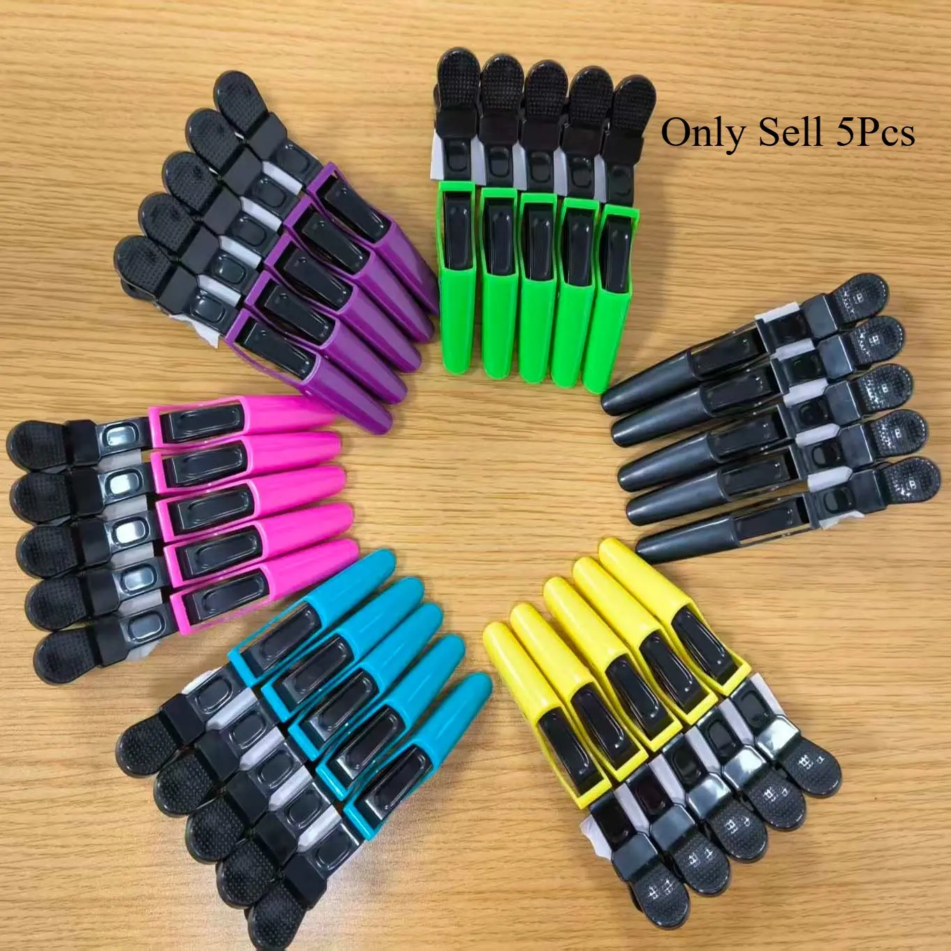 5pcs Sectioning Barrettes, Alligator Clips for Hairdresser, Non-Slip Styling Tools, Pro Salon DIY Accessories, Barber Hair Styling Kit