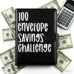 100 Envelopes Money Saving Challenge, Money Saving Planner Cash Envelope Budget Binder to Save $5,050, Easy and Fun Way for Budgeting Planner