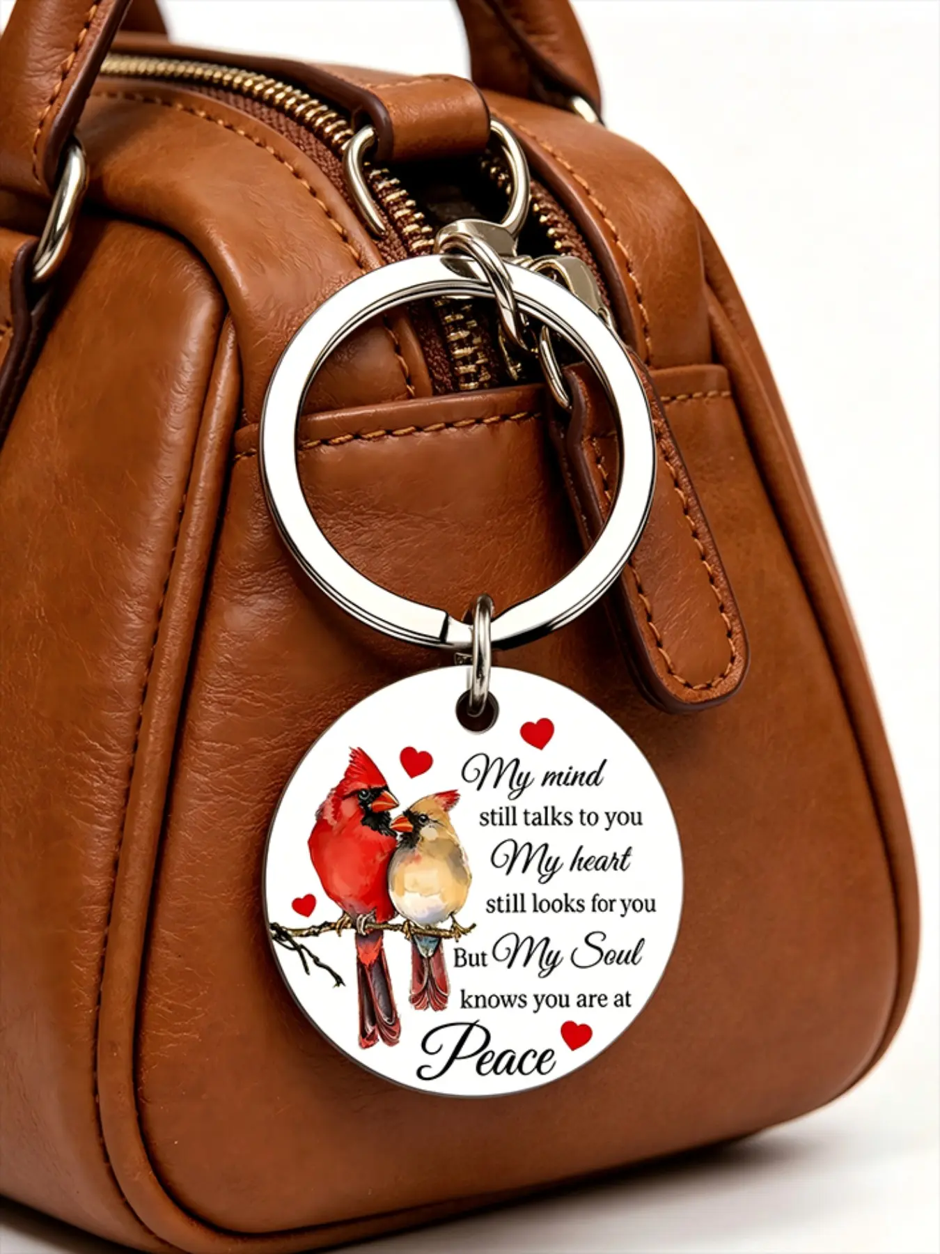 Watercolor Cardinal Bird Memorial Keychain, Healing Sentimental Gift, Comforting Loss Remembrance, Heartfelt Souvenir for Loved Ones
