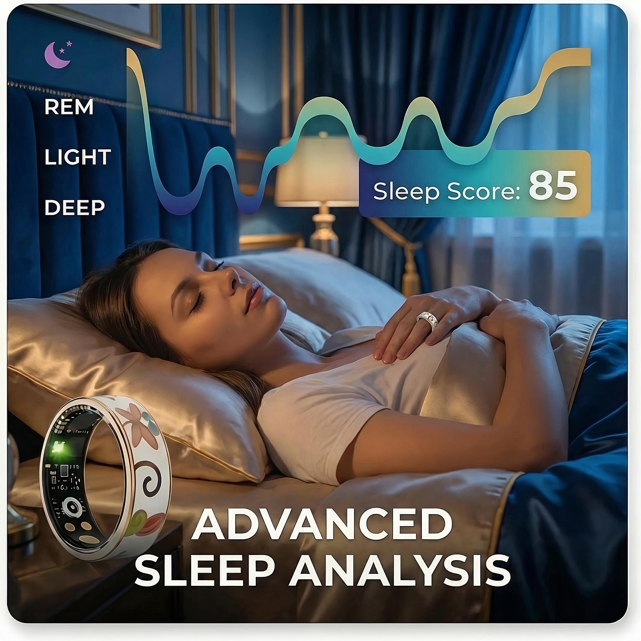 Women'S Smart Ring: Fitness And Sleep Tracker, Step Counting Distance Monitoring Calorie Tracking Various Exercise Modes, Charging Cradle And Magnetic Charging. Stylish Engraved Design Compatible with Both IOS And Android. Perfect Gift for a Loved O