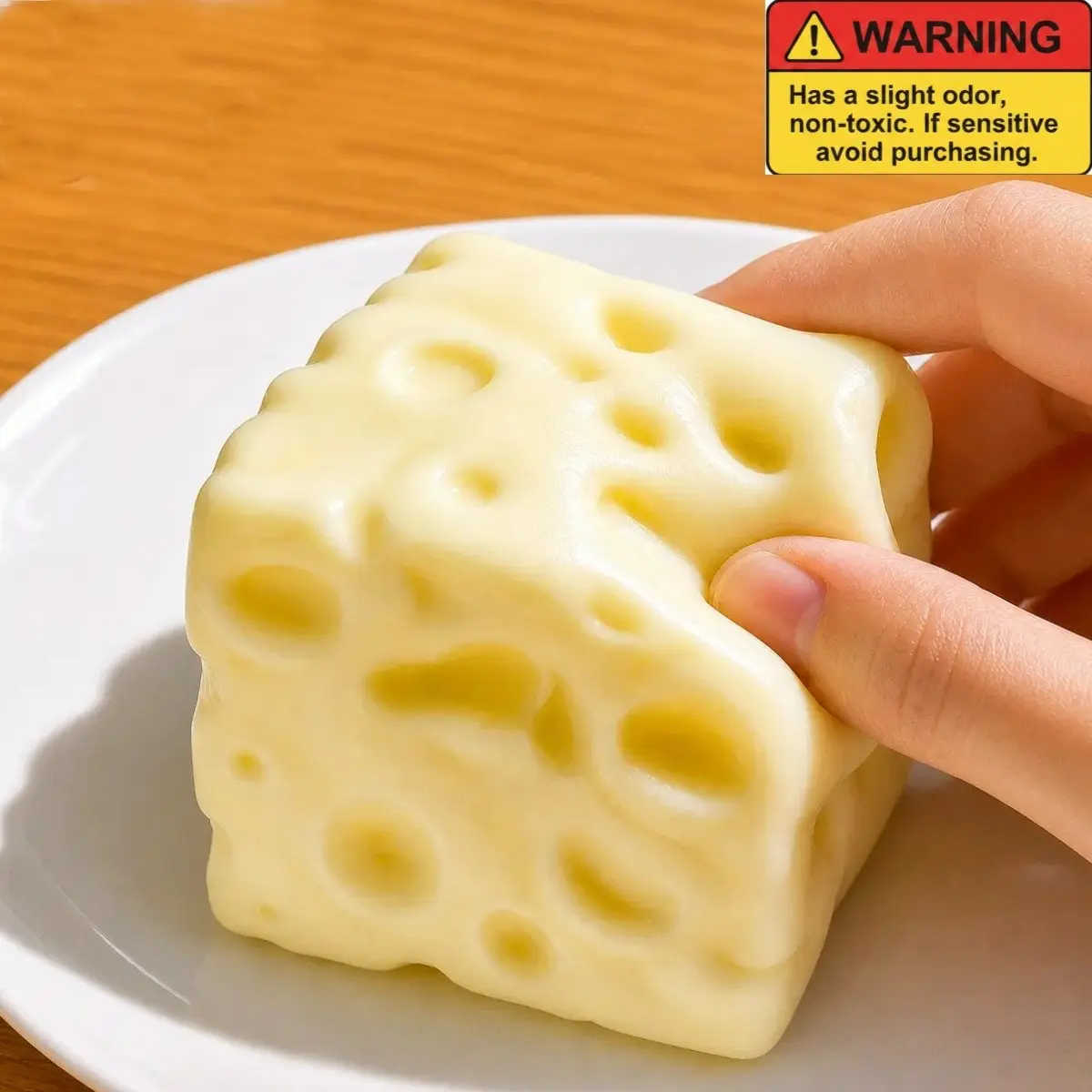 Lightly Moldable Squishy Cheese Block, Squishy Fidgets, Giant Yellow Fidget Toy with Slow Rebound, Lightly shapeable Super soft ASMR Stress Ball with Squeeze Feature for Play & Relaxation