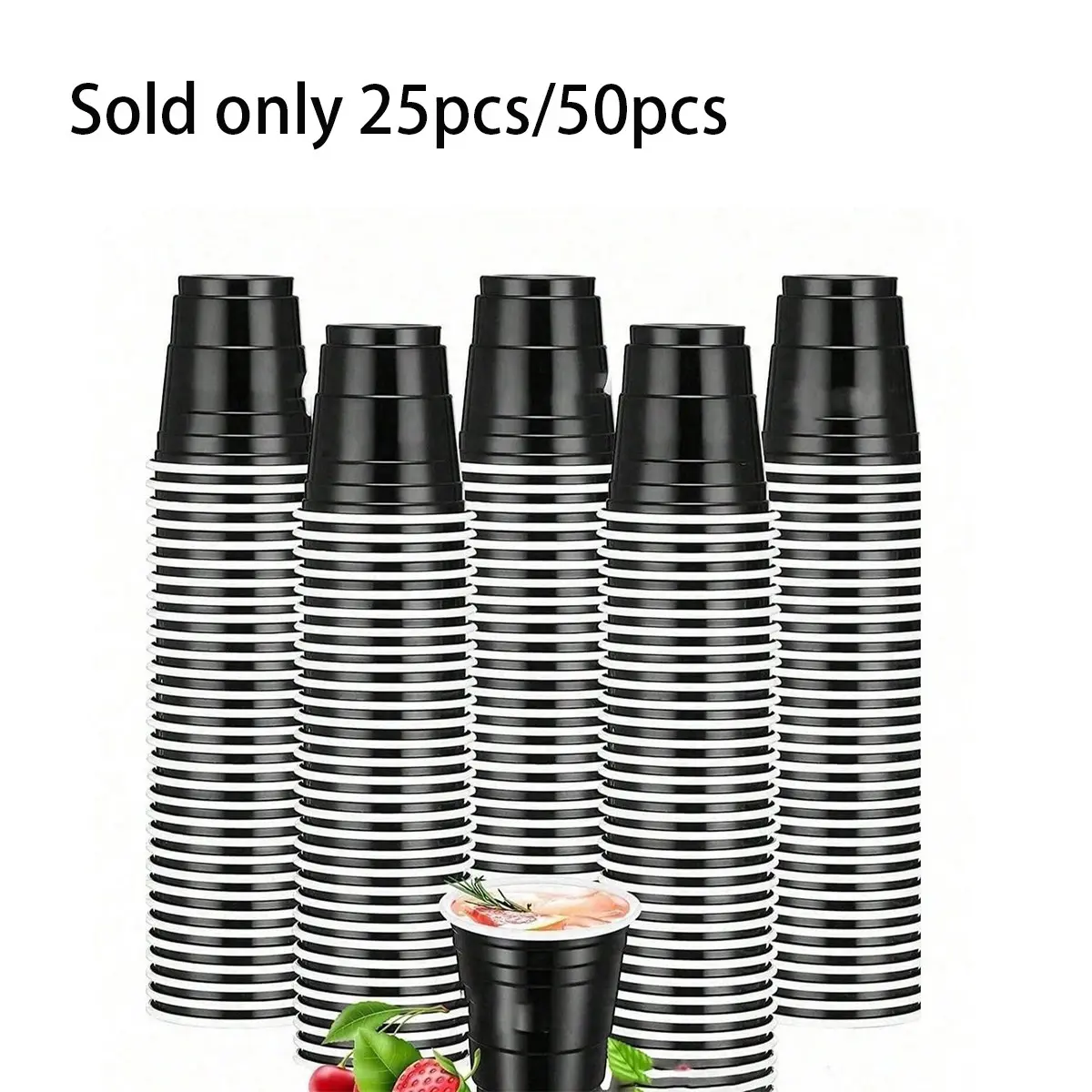 25/50 Pack Plastic Shot Glasses, Multi-Purpose 2oz Disposable Mini Cups, Easy Clean Reusable Cups for Parties, Festivals, and Events, Party Cups