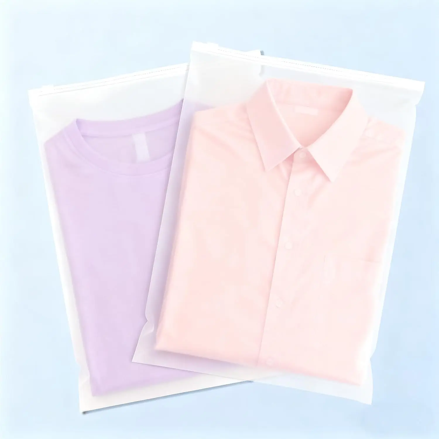 100 count Clothing Packaging Bags-Plastic Zipper Apparel Bags No Vent Holes | 10x13 Inch Frosted Packaging Bag for Shirt, Sock, Underwear| for Shipping,Travel & Small Business-