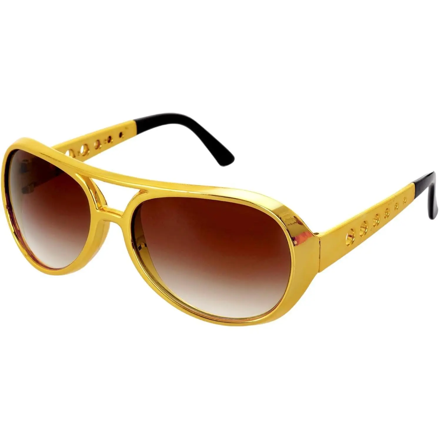 Gold Sunglasses Disco Glasses, 50's 60's 70's Glasses UV400 Protection Gold Rimmed Halloween Party Costume Accessories for Women Men Rockstar Dress Up Accessories
