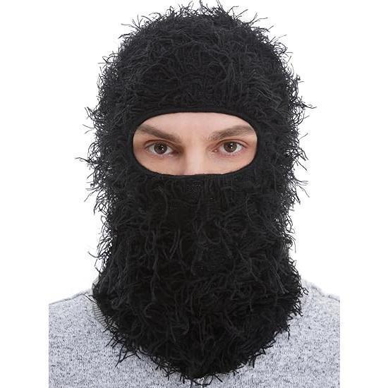 Balaclava Ski Mask for Men Women Shiesty Mask Shaggy Knitted Full Face Ski Mask Windproof Neck Warmer`