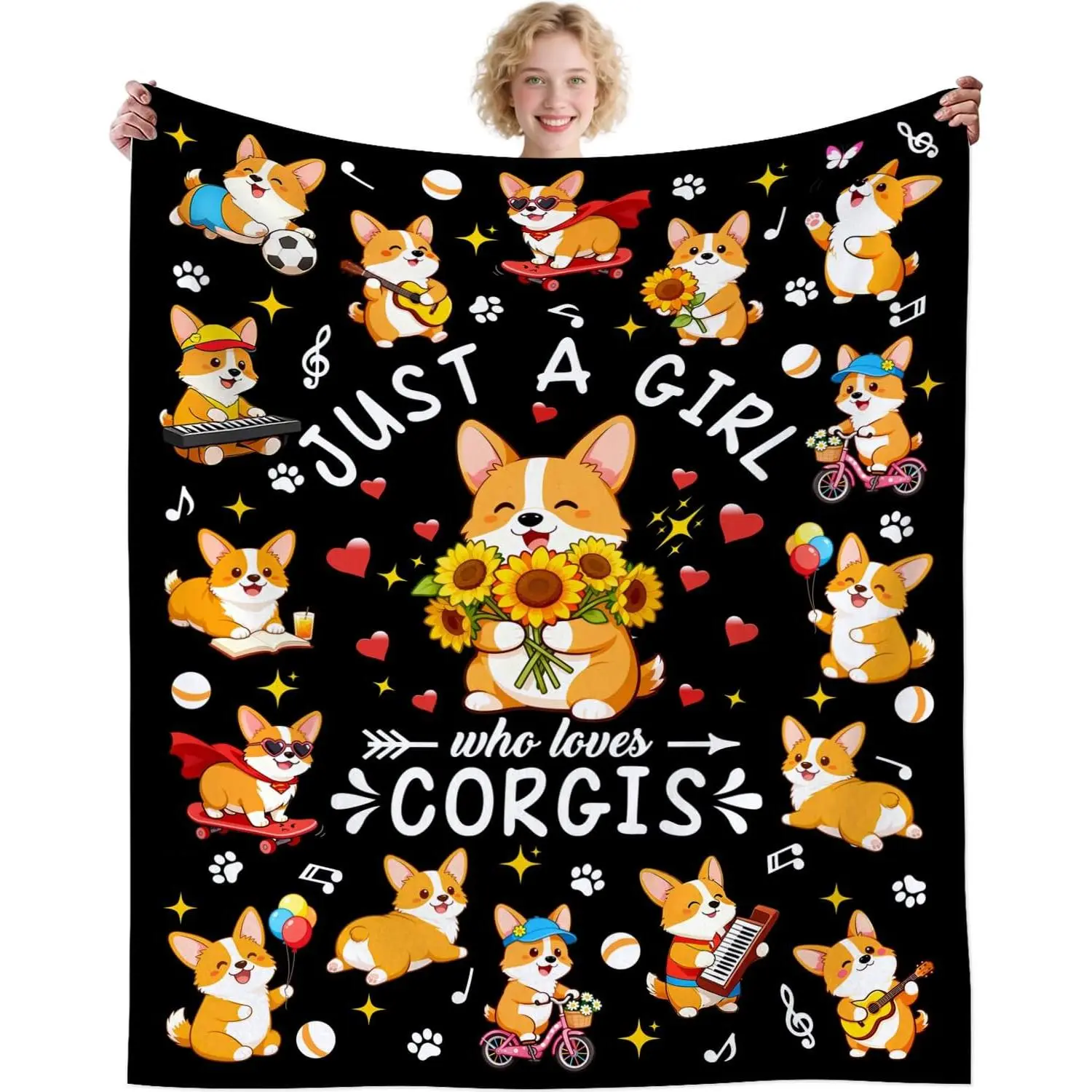 Corgi Blanket Gifts for Corgi Lovers Grils Women Cozy Flannel Corgis  Theme Throw Blankets Bedding Decor Gifts for  Adults 50"x40"
