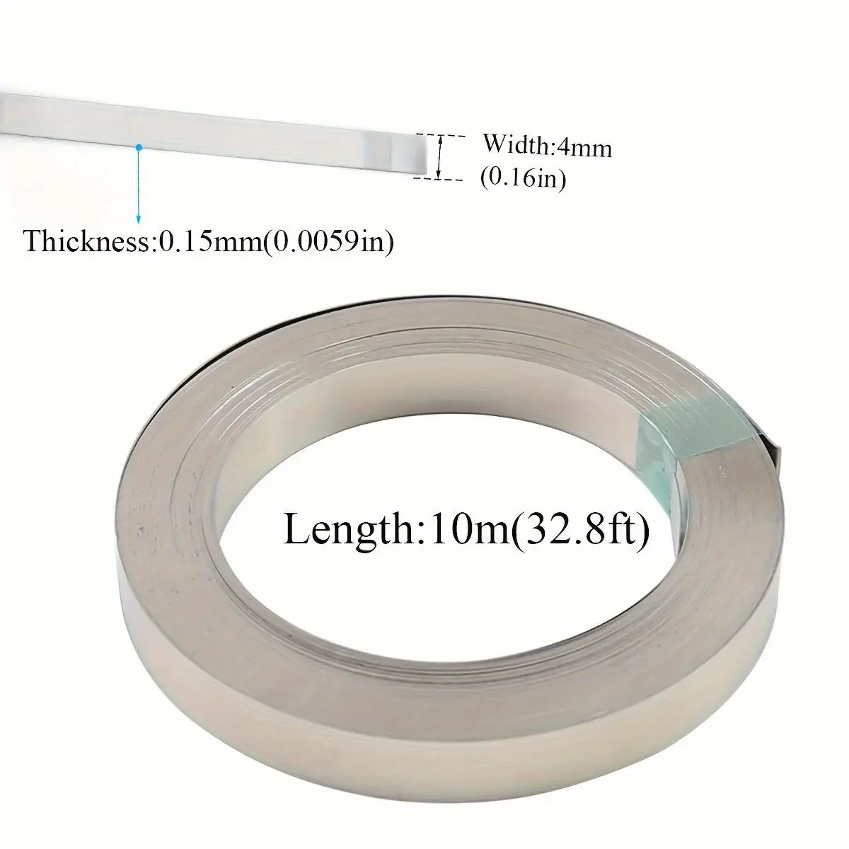 1 Roll Nickel Strip 10m (32ft) 0.1 0.15 Thickness Nickel Tap For 18650 Cell Battery Pack Spot Welding