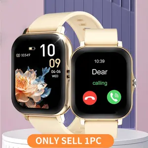 Smartwatch - Wireless Call & Message Alert, Pedometer & Calorie Tracking, Multiple Sports Modes, Weather Update, Wireless Connection, Durable Silicone Strap, Rechargeable Battery, Unisex, Ideal for Anniversaries & Graduations