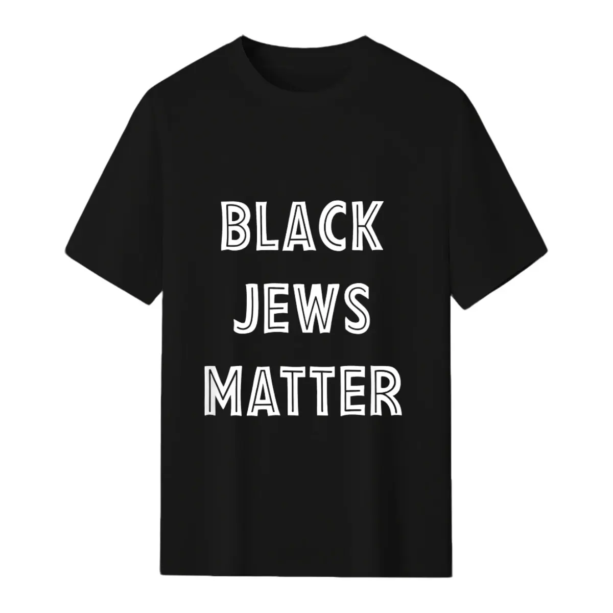 Black Jews Matter Cotton Short-Sleeve Round Neck T-Shirt - Stylish Hebrews Of Zion Faith-Based Casual Streetwear, Breathable Soft Fabric, Passover Hanukkah Apparel, Shortsleeve, Top, Tshirt, Text Print, Slacks, Jeans, Shopping