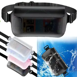 Waterproof TPU Dry Phone Bag Adjustable Waist Shoulder Strap Pouch for 7 Inch Smartphone Beach Diving Swimming