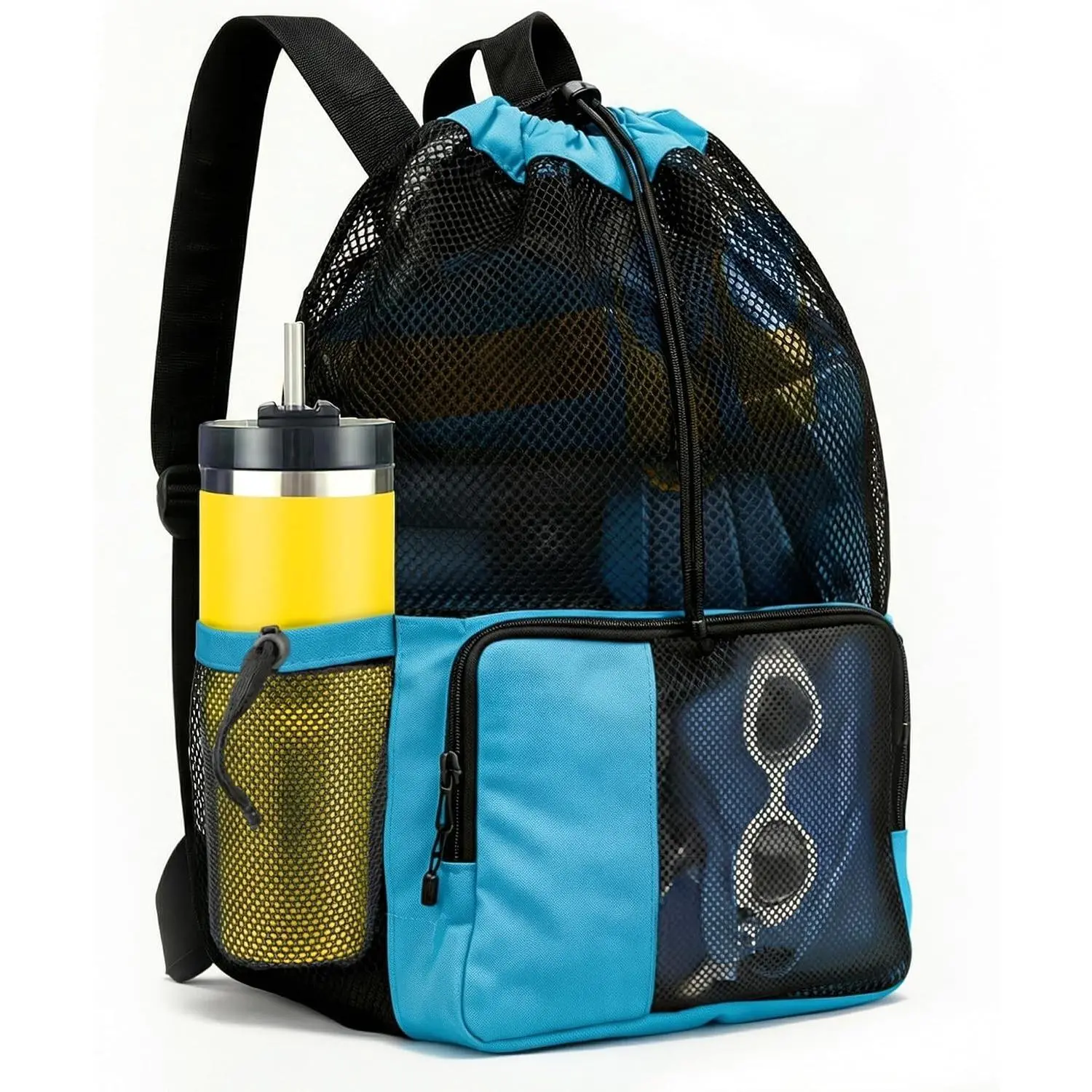 Mesh Swim Bag Drawstring Backpack for Swimmers Equipment Summer Essentials Mens and Women Beach Backpack