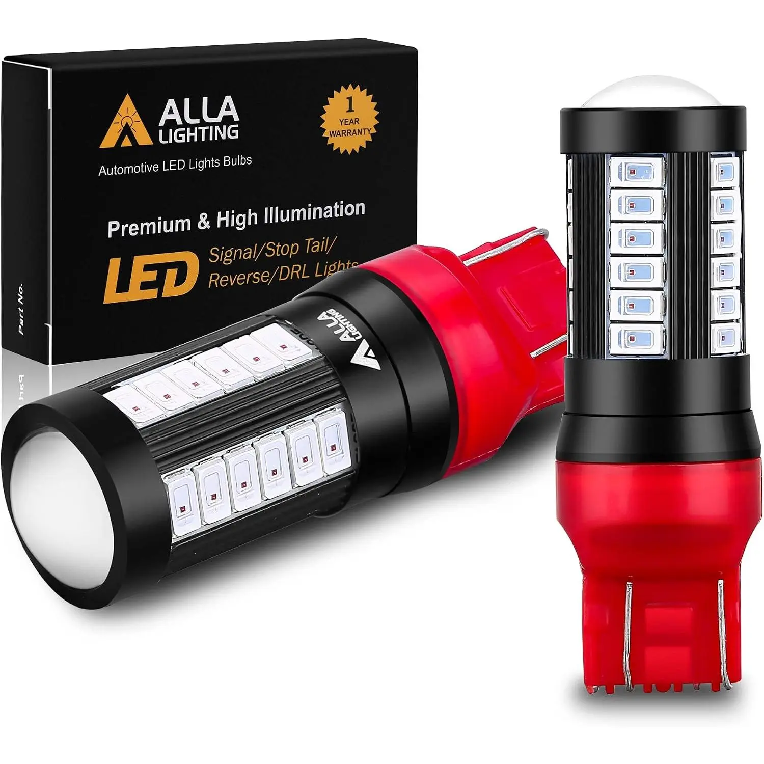 T20 Base 7440 7443 Strobe LED  Lights Bulbs, Red Flashing Stop Lamps 7441 7443LL 7440LL W21W 992 2800 Lumens Xtreme Super Bright 12V 5730 33-SMD
