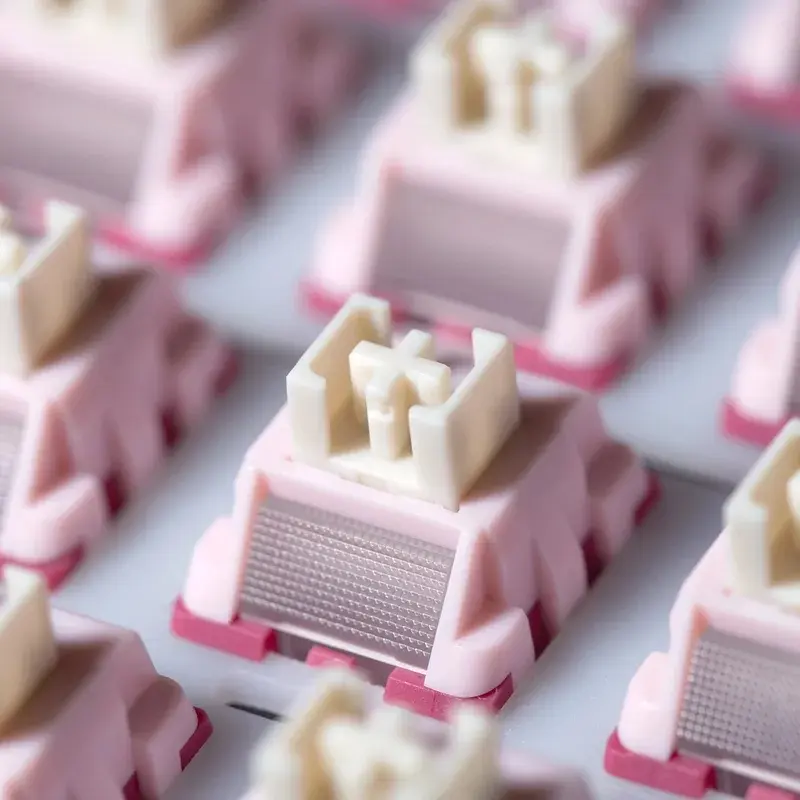 Pink Pink Silent Linear Switches Pre-Lubed 5-Pin HotSwap POM Stem WINGTREE for MX Mechanical Keyboard