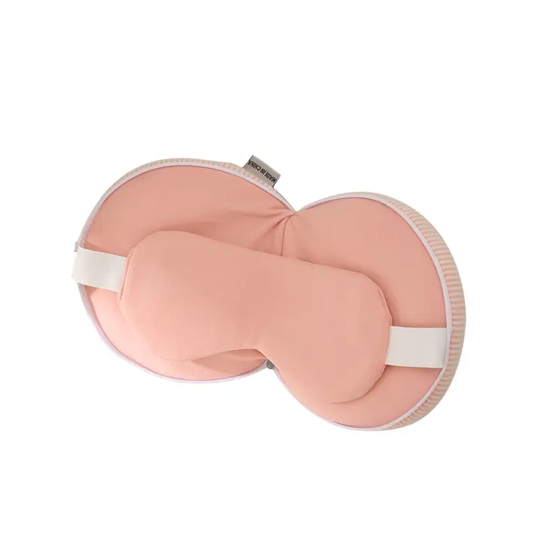 U-Shaped Travel Neck Pillow with Built-in Eye Mask, 2-in-1 Compact PP Cotton Nap Rest Cushion for Airplane, Car, Office, Travel Neck Cushion, U-Shaped Neck