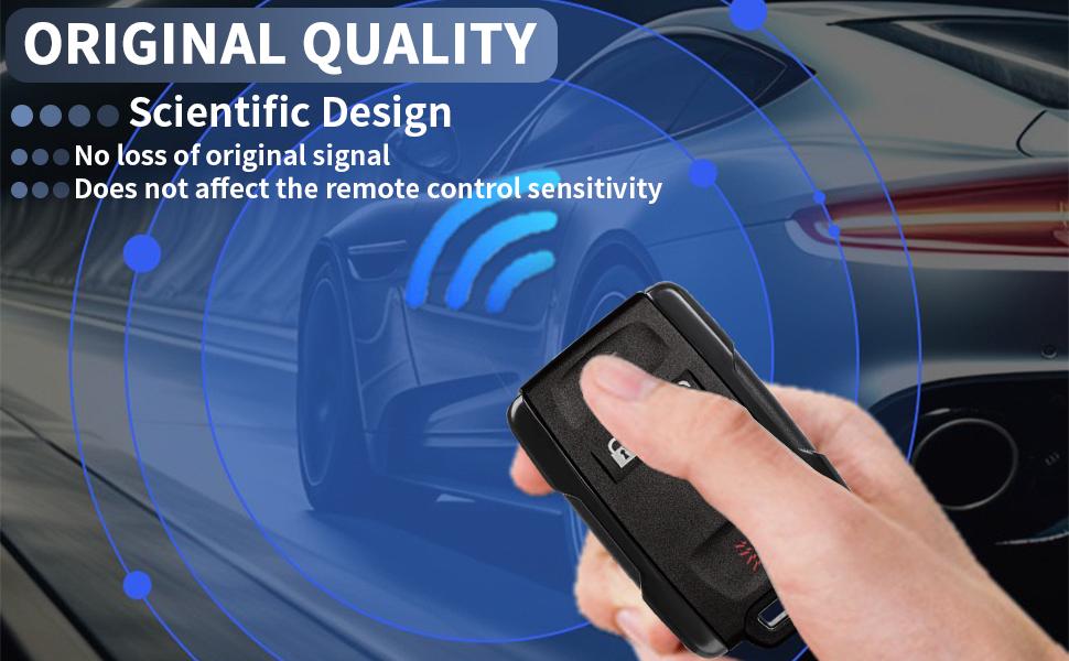 Key Fob Case for Chevy Silverado 1500 2500 3500 HD Colorado GMC Sierra Canyon 2021 2020 2019 2018 2017 2016 2015 2014 M3N-32337100 Keyless Entry Remote Key Shell Replacement 4 Button Pad Cover - Black