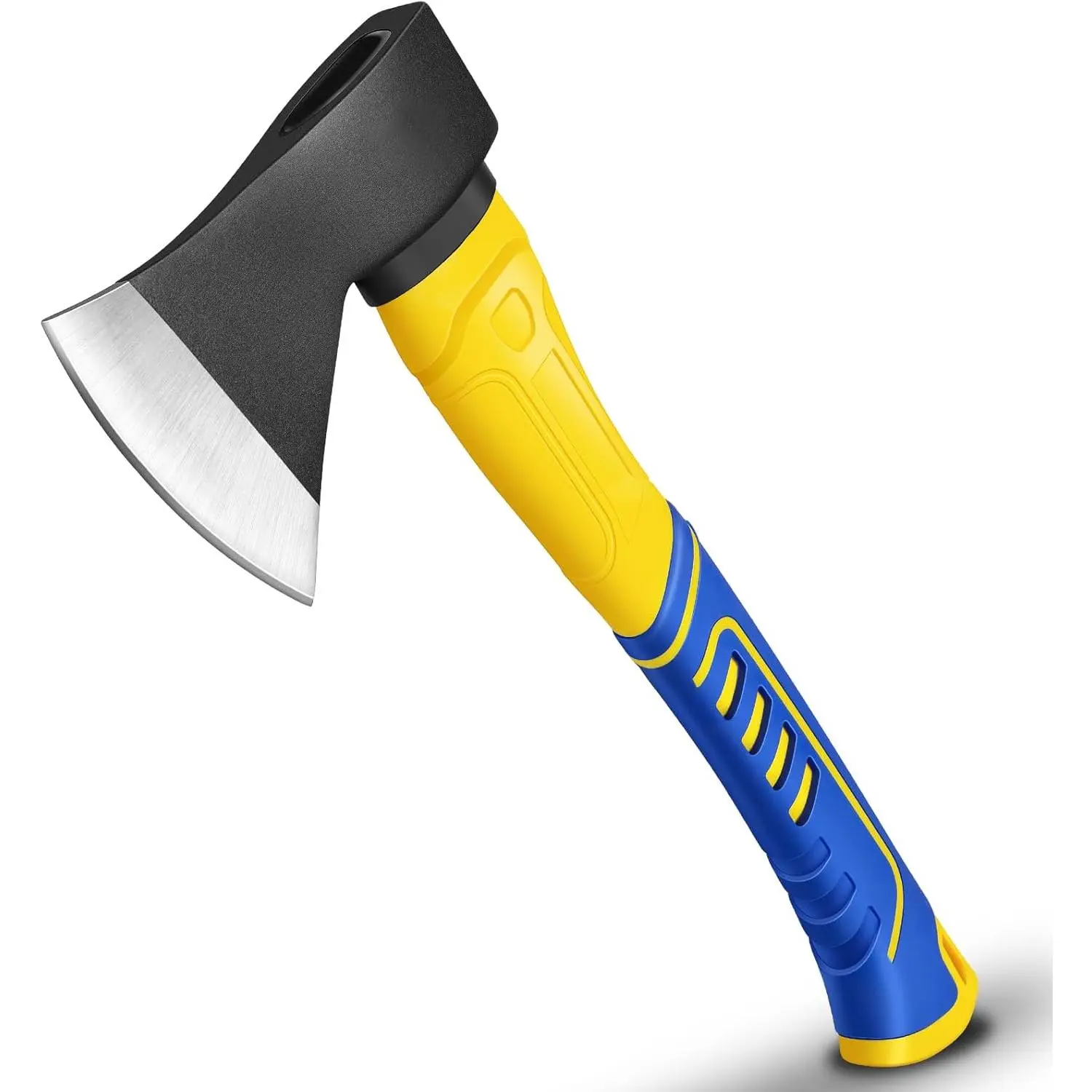 14" Hatchet Axe, Mini Camping Axe, Wood Axe, Camp Hatchet |   Chopping Axe, Fiberglass Shock Reduction Handle with Anti-Slip Grip for Splitting and kindling, small branches and Backyard
