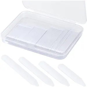 120PCS Plastic Collar Stays for Men's Dress Shirts Thicker and More Bend-Resistant Invisible Collar Inserts, Sizes 2, 2.2, 2.55, 2.75 Inches with Storage Case