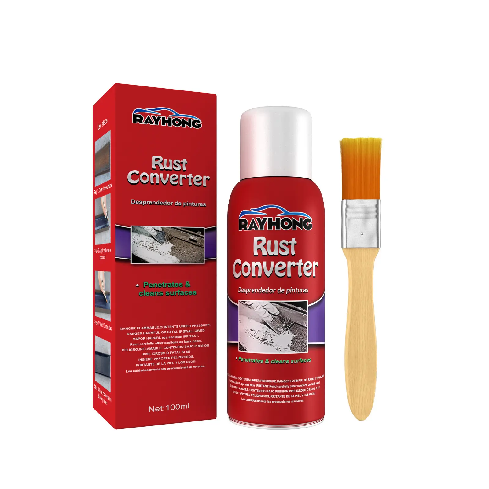 Rayhong Rust Converter, Rust Free Primer Rust Protective Agent For Metal Parts Of Automobile Chassis Corrosion