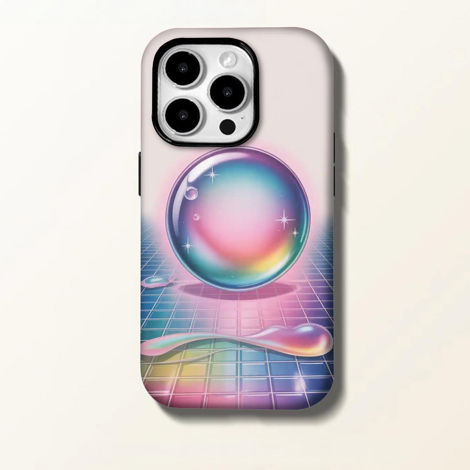 Rainbow, bubble, grid Soft And Hard Two-In-One Film Printed Full Pattern Case For IPhone 16 15 14 13 1211 Pro Max Plus Phone Case