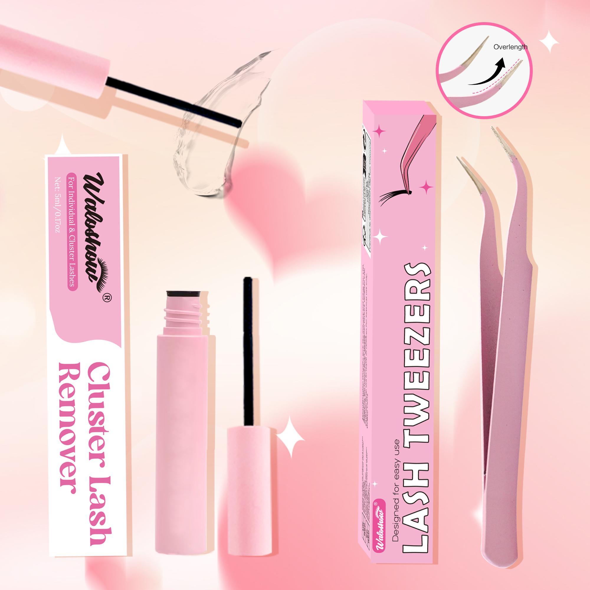 Individual False Eyelashes Kit, 1 Set Curling False Eyelashes with Glue & Tweezers & Lashes Curlers & Glue Remover, Individual Eyelash, Eyelashes Extension Eye Makeup Enhancement Tool, Gift, Volume Individual Lashes