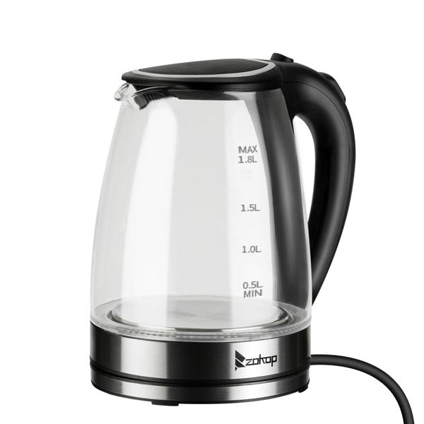 HD-1857-A 110V 1200W 1.8L Electric Glass Kettle US Plug