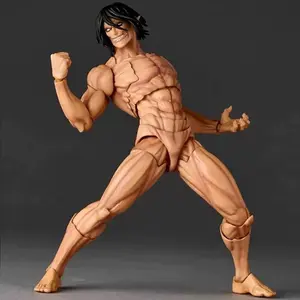 Kaiyodo Attack on Titan Armored Titan Eren Jaeger Revoltech Yamaguchi Anime Action Figure Figurine PVC Movable Ko Model Toy Gift