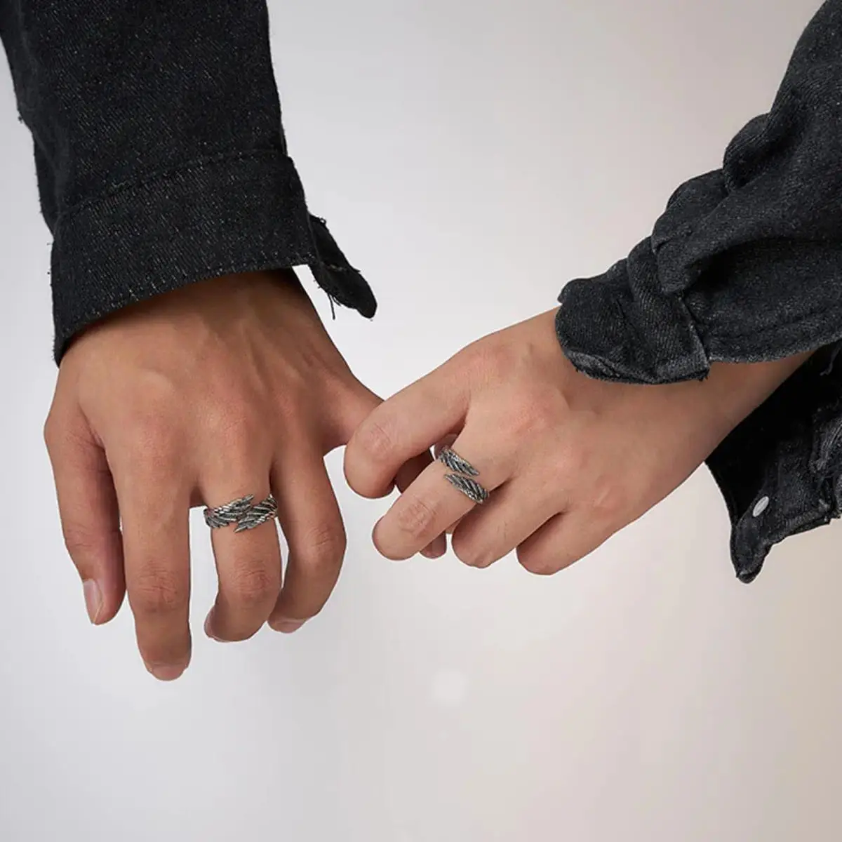 Adjustable Angel Wing Ring - Silver-Tone Statement Jewelry for Men, Spiritual Female Rings for Women, Thanksgiving Engagement Gift Accessory