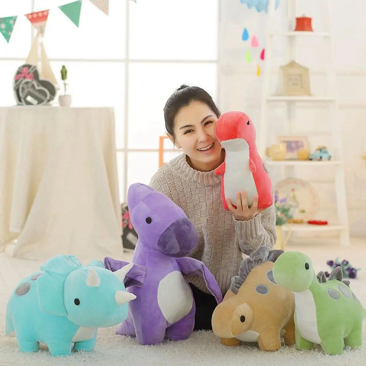 Hot Sale 5 Styles Dinosaur Toy Doll Pillow Plush Dinosaurs Kawaii Gift Stuffed Animal Assortment Great Set For Kid Home Decor