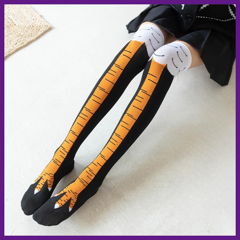 Men Women Funny 3D Chicken Socks Print Cartoon Cosplay High flexibility Thigh High Sock Cotton Fashion Thin Toe Feet 2025