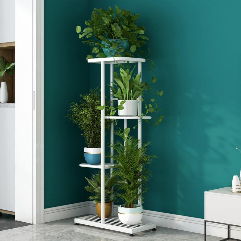 Plant Stand Indoor Outdoor Metal 4 Tier 5 Potted Multiple Flower Pot Holder Shelf Planter Display Shelving Unit for Patio Garden Corner Balcony Living Room【A001】 Deals For You Days