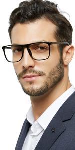 Oversized Square Reading Glasses Men Large Readers Big Face 1.0 1.25 1.5 1.75 2.0 2.25 2.5 2.75 3.0 3.5 4.0 5.0 6.0 (Black, 1.25)