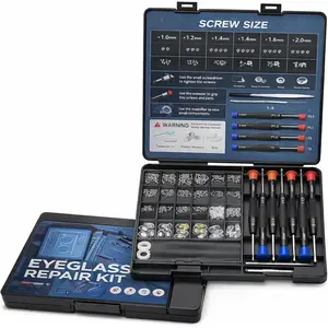 37 count Glasses Repair Kit for Eyeglasses Sunglasses, Small Screws, Nose Pads and Precision Screwdrivers Included, Portable Eyeglass Fixing Tool Kit for Men, Women and Adults