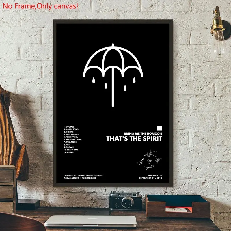 1 piece/set frameless canvas painting print poster, Classic Character Album art，Bring Me The Horizon Album ，a perfect gift for Music loves, ideal gift for bedroom, living room, dorm hallway, kitchen, mural, wall decoration, room decor