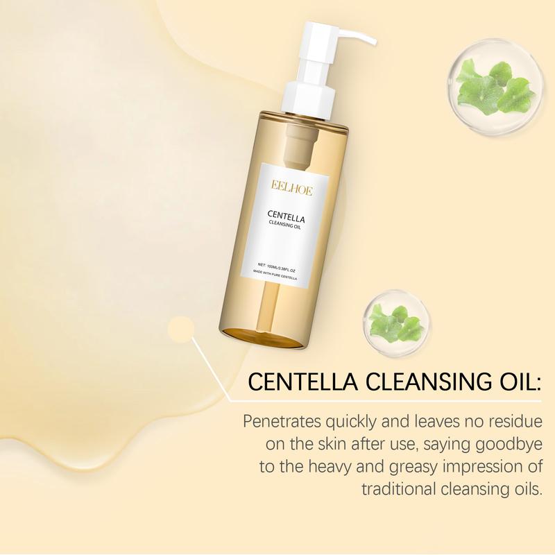 Centella Cleansing Oil 100ml 3.38 fl oz Pure Centella Makeup Remover Liquid with Vitamin E & Snow Grass Extract Moisturizing Not Tight Gentle Ingredients