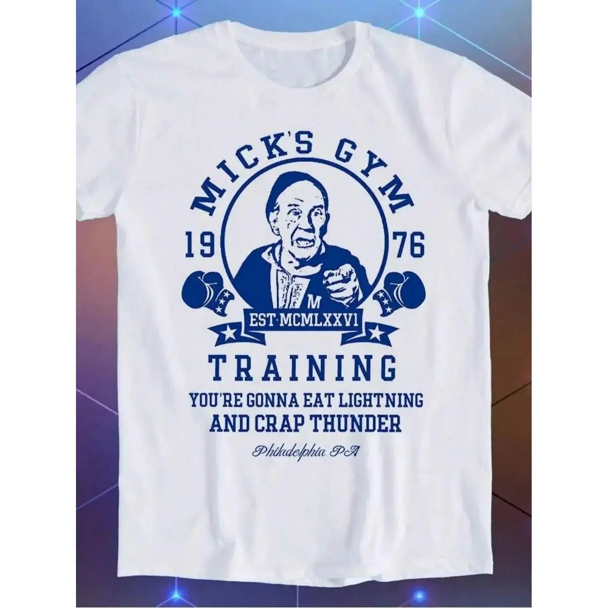 's Mick's Gym Rocky Balboa Boxing T-Shirt With Rocky Film Logo & Mick's Gym Slogan, Iconic Movie Training Tee For & Rocky Fans, Collectible Gift For Boxing Enthusiasts