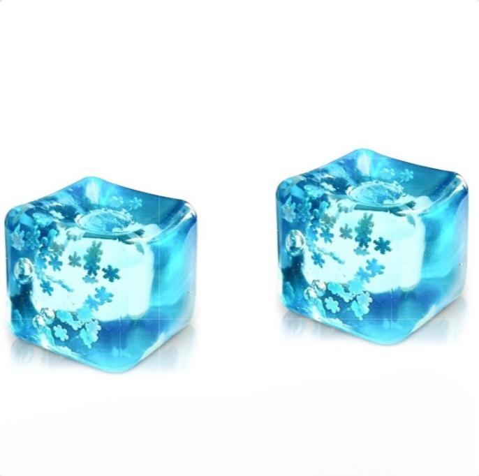 Stress Balls Ice Cube with Snowflakes Inside for Your Best Mellow and Chill, Snow Pieces Silent Nice Square Shape Anxiety Sensory Squishy Fidget Toy Slow Rise, Classroom Prizes, Calming Kids Adults