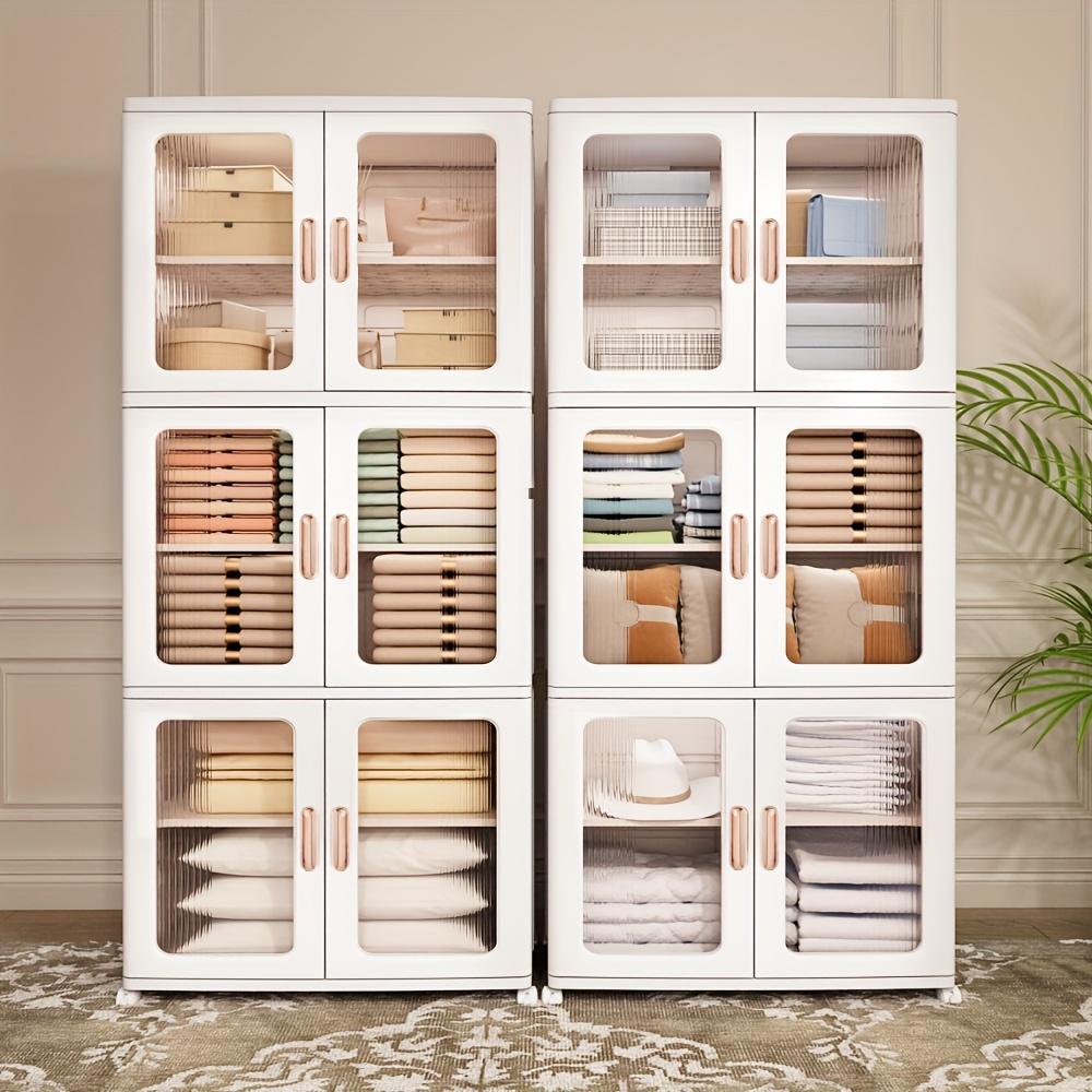 [Stackable Storage] Large Stackable Wheeled Storage Boxes, Wardrobe Lockers |   Simple Wardrobe Shoe Cabinet Tool Cabinet, Suitable For Home Bedroom Bathroom Corridor Garage Tool Room Snacks, Grocery Storage And Sorting, Home Storage