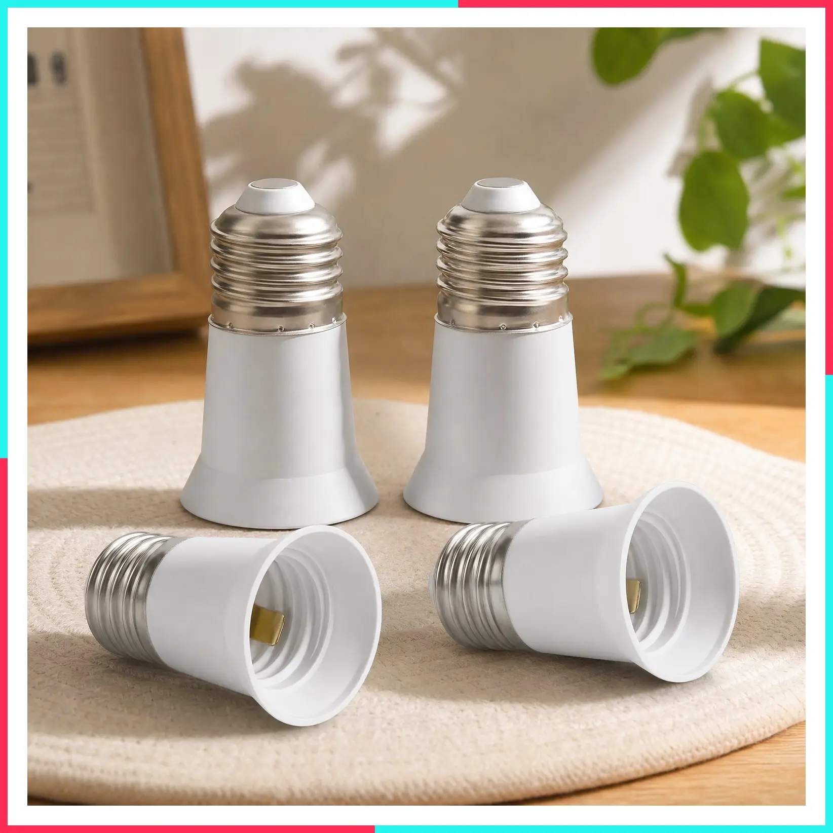 E26 Socket Extender 1.2 Inch, Short Light Socket Extender, 4-Pack